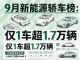 9月新能源汽车销量排行榜 新能源轿车销量排名